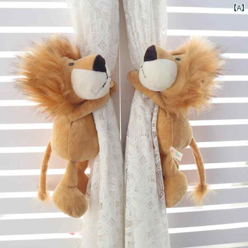 カーテンタッセル かわいい 動物モチーフ ぬいぐるみ 伸縮 ゴムバンド 布製 おしゃれ 韓国風 キャラク..