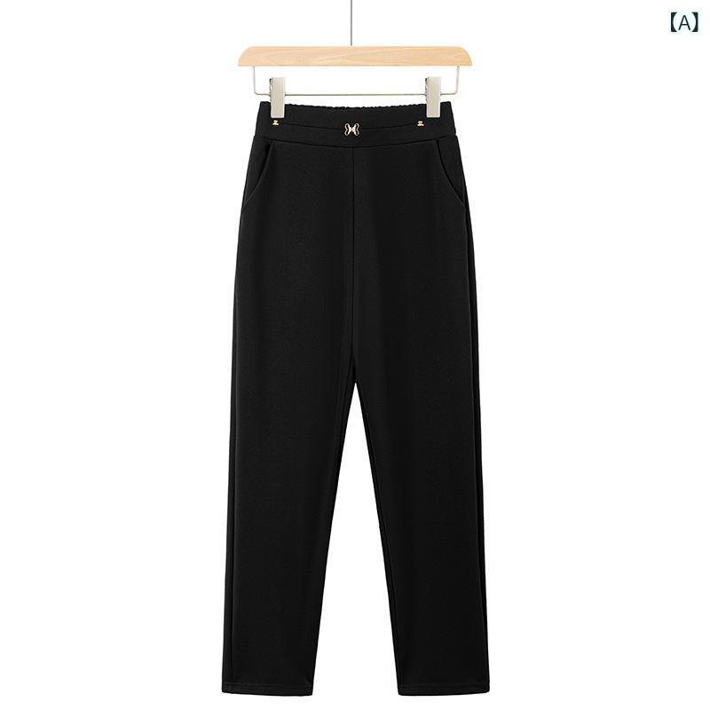 パンツ レディース ミセス シニア ポリエステル ハイウエスト ゴムウエスト テーパード ロングパンツ ゆったり リラックス 伸縮性 着痩せ スタイルアップ カジュアル 普段使い 春秋
