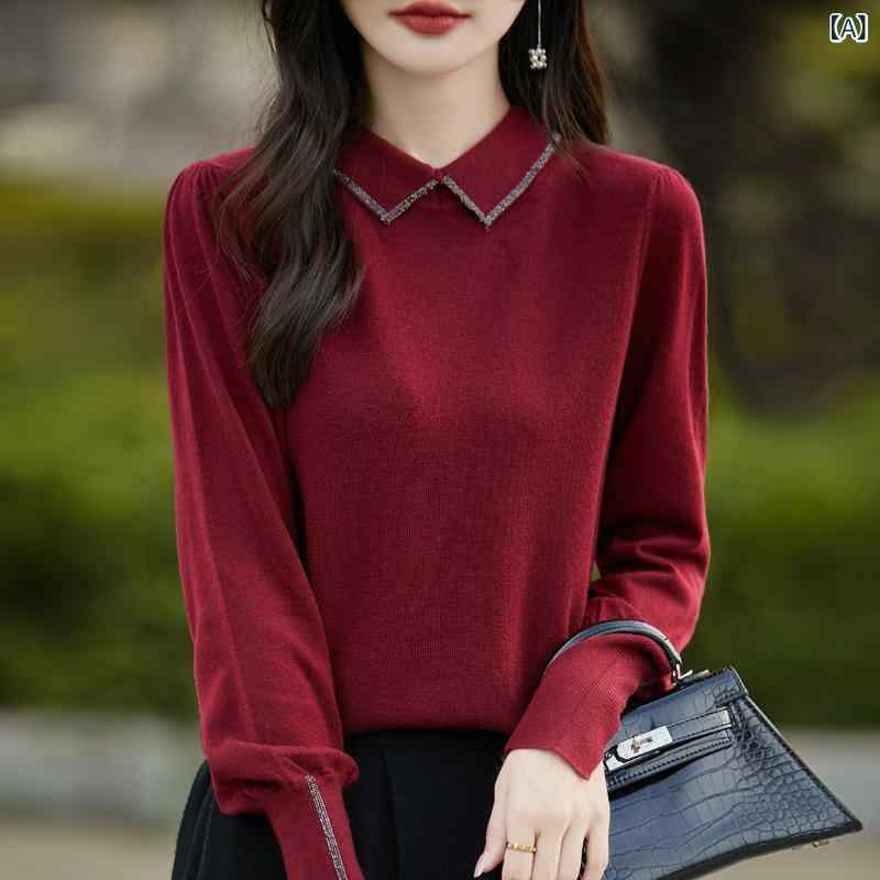 ・カテゴリ: セーター・厚さ: 標準・スタイル: プルオーバー・着丈: 普通丈 (50cm～65cm)・袖丈: 長袖・袖タイプ: レギュラー・カラー展開: ワインレッド、ブラック、グレー、コーヒー・サイズ展開: M、L、XL、XXL・対象年齢: 大人・性別: レディース