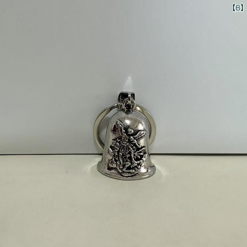 ネックレス メンズ ステンレス 聖ミカエル 天使 バイカー ベル キーホルダー ペン...