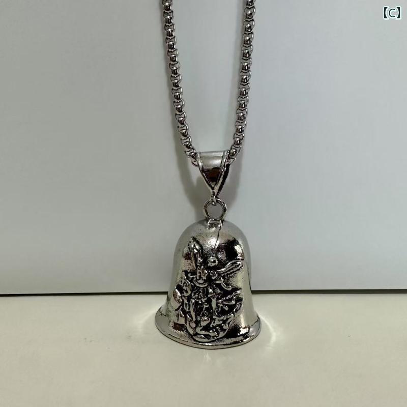 ネックレス メンズ ステンレス 聖ミカエル 天使 バイカー ベル キーホルダー ペン...