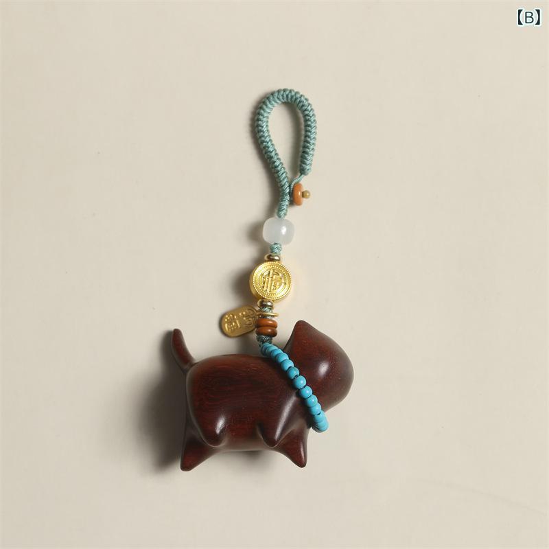 narukiのキーホルダー 猫 レディース 木製 漆塗り ハンドメイド 和風 バッグチャーム かわいい ストラップ｜アングル2