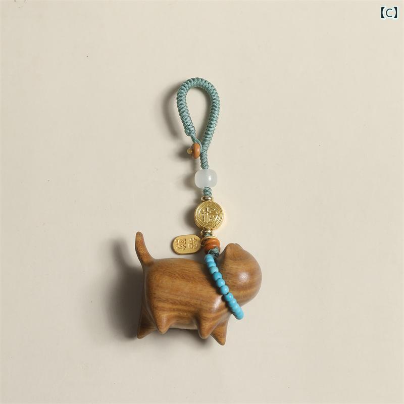narukiのキーホルダー 猫 レディース 木製 漆塗り ハンドメイド 和風 バッグチャーム かわいい ストラップ｜アングル3