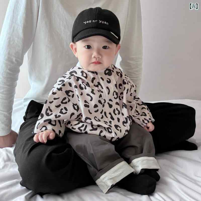 ジャケット 男の子 幼児 春物 フード付き アウター ヒョウ柄 迷彩柄 ウインドブレーカー カジュアル 長袖 お出かけ着 ポリエステル 柔らかい ラウンドネック おしゃれ