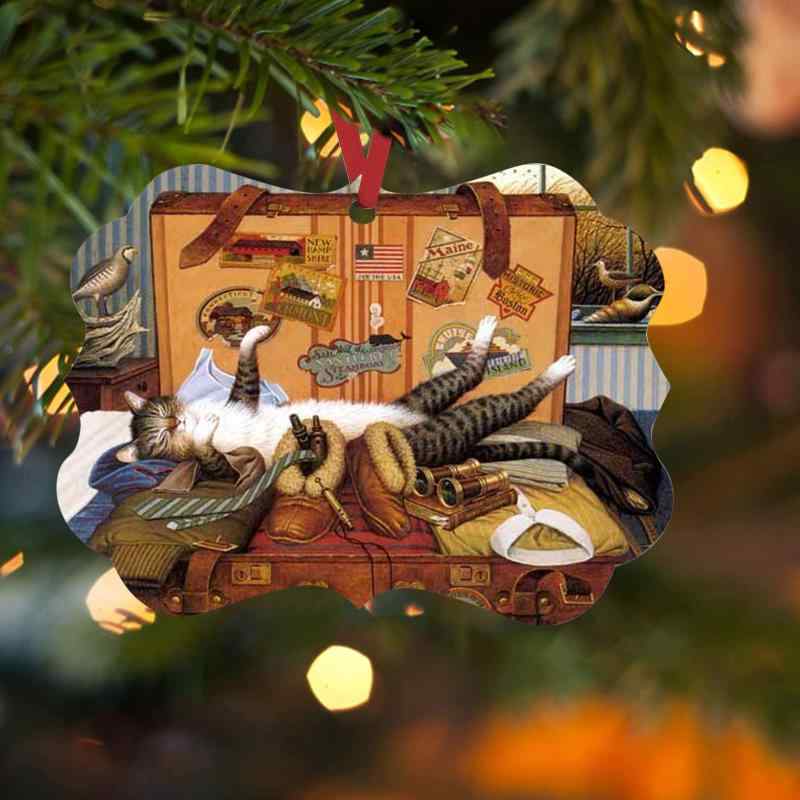 オーナメント 猫 ねこ アクリル 印刷加工 かわいい おしゃれ 軽量 クリスマスツリー 飾り インテリア 雑貨 バッグチャーム キーホルダー プレゼント ギフト 冬