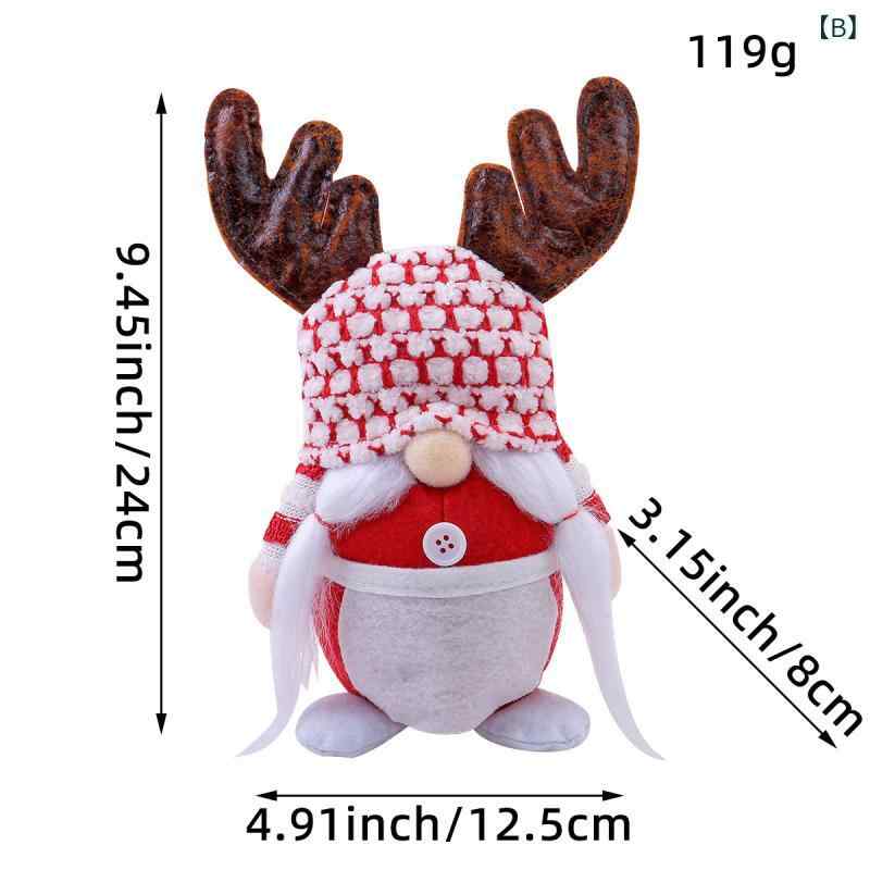 置物 クリスマス 顔なし人形 鹿の角 白ひげ 立ち姿 妖精ぬいぐるみ トムテ ドール マスコット かわいい 北欧風 インテリア ディスプレイ 部屋飾り 店舗装飾