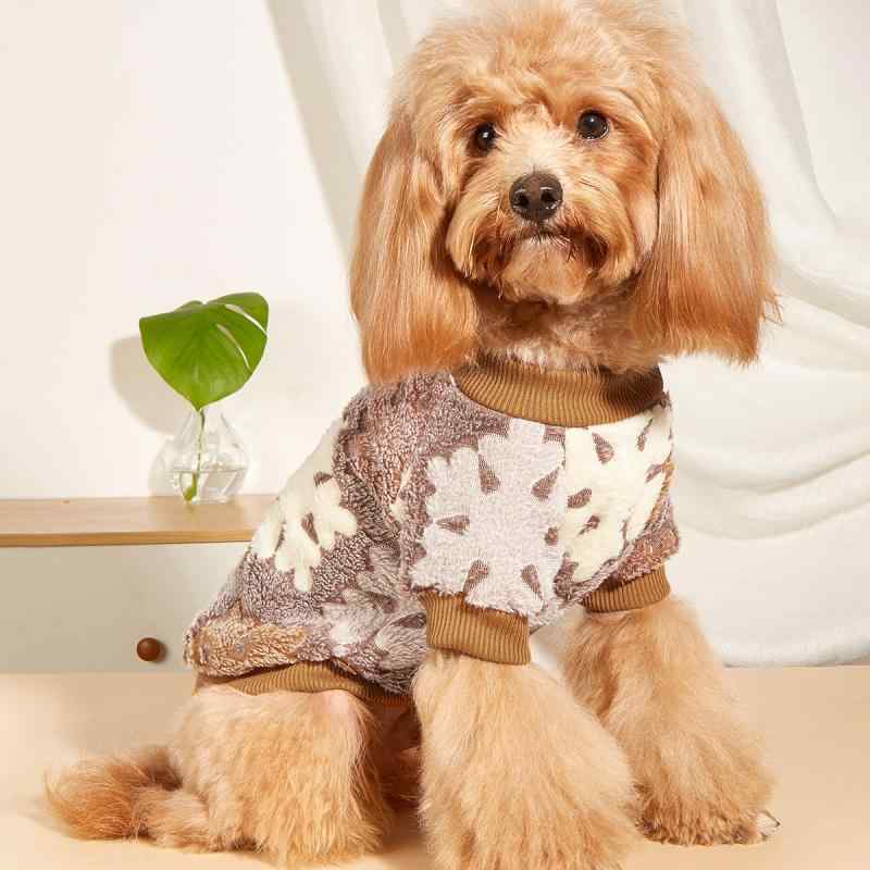 ペット服 犬服 猫服 ユニセックス クリスマス 雪の結晶柄 かわいい おしゃれ カジュアル 秋冬 フリース..