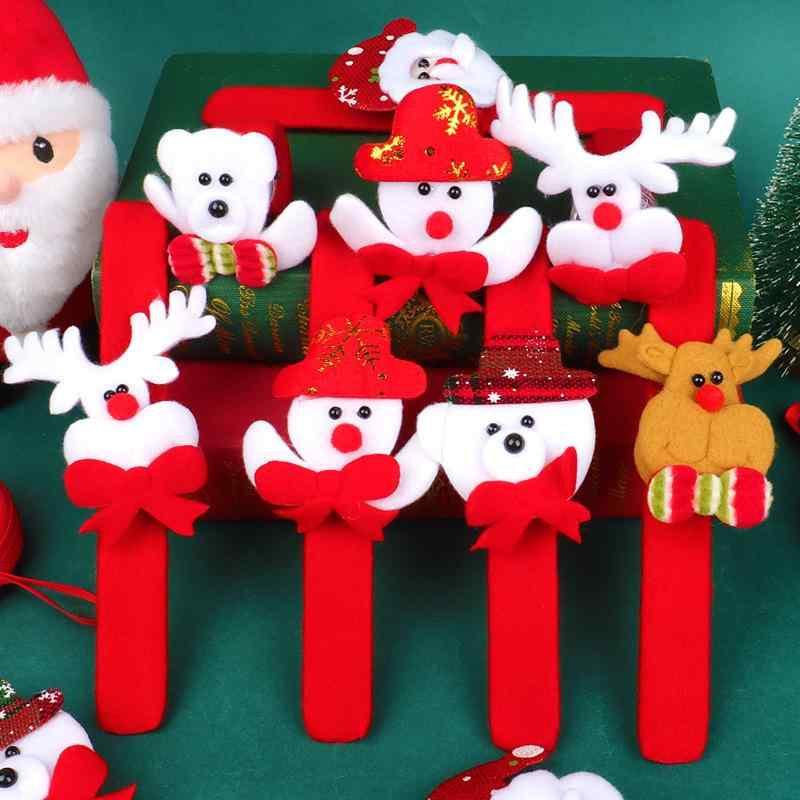 パッチンバンド キッズ 子供用 布製 光らない かわいい クリスマス スラップブレスレット リストバンド イベント 装飾 デコレーション プチギフト プレゼント 贈り物