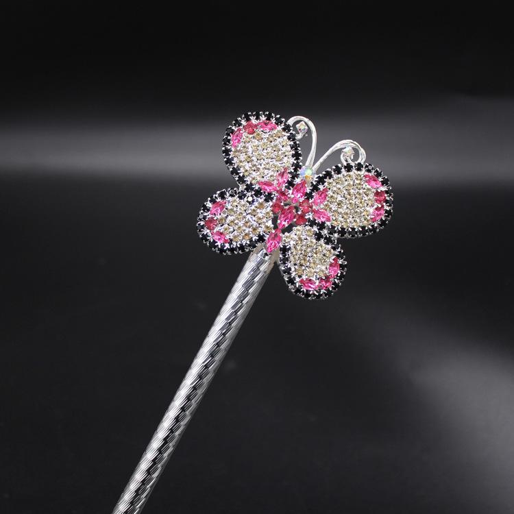 魔法の杖 大人用 女性用 金属製 シルバー 蝶 バタフライモチーフ 女神 プリンセス ステッキ ワンド 王笏 エレガント ロング イベント コスプレ 舞台 演出...