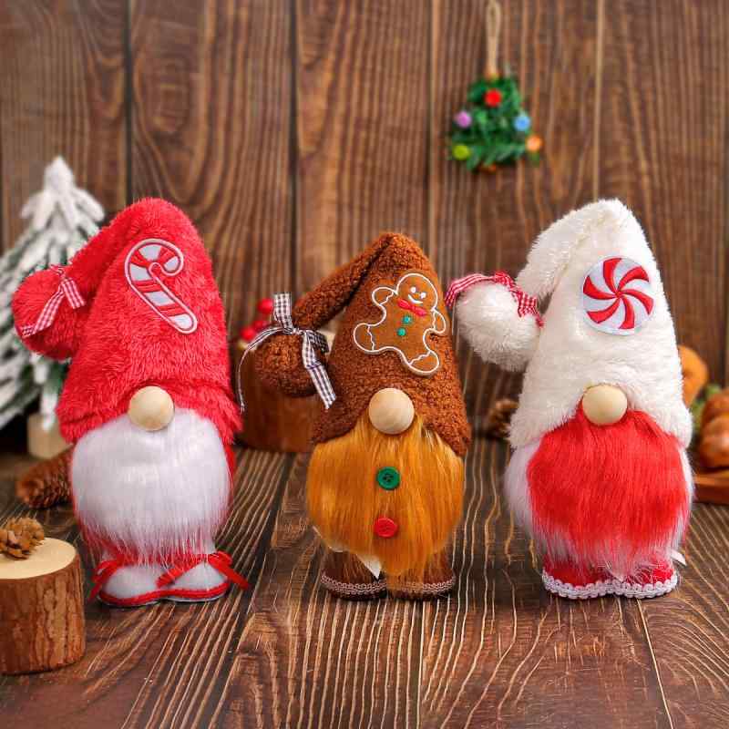Ceremony, Events Services - クリスマスオーナメント ノーム人形 トナカイ人形 立ち姿 キャンディモチーフ かわいい おしゃれ マスコット 置物 飾り 玄関 卓上 インテリア デコレーション フェルト ポリエステル