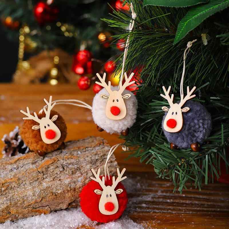 クリスマス飾り 羊毛フェルト 鹿 トナカイ かわいい カートゥーン オーナメント 木製 ミニ クリスマスツリー 吊り下げ デコレーション インテリア 冬 クリスマス雑貨