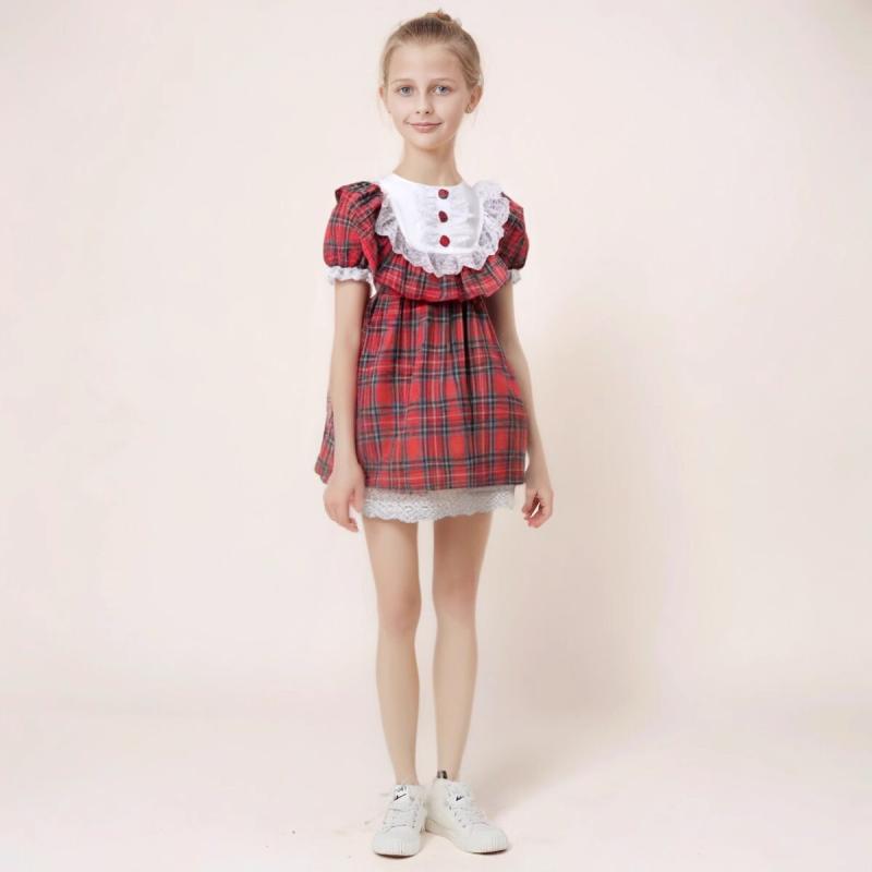 ・スタイル: 欧米風 ・カテゴリ: ワンピース ・主な素材: ポリエステル95% ・性別: 女の子 ・対象年齢: 乳幼児（1〜3歳） ・柄: チェック ・袖丈: 半袖 ・スカートスタイル: プリンセス ・裏地素材: ポリエステル95% ・デザイン要素: プリンセス ・サイズ展開: 80cm、90cm、100cm、110cm、120cm