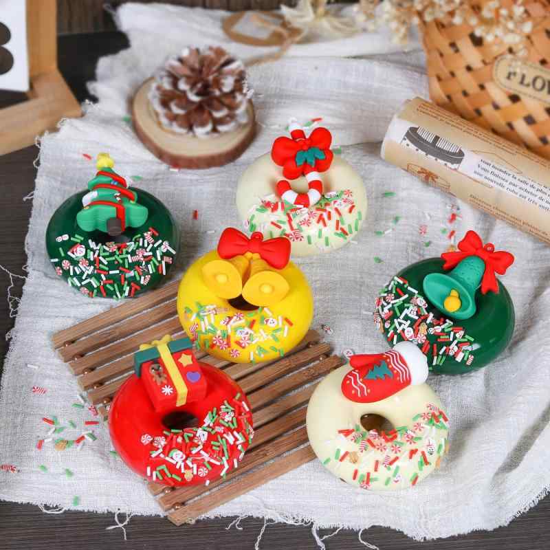 楽天naruki食品サンプル ドーナツ 冷蔵庫マグネット クリスマス スイーツ フェイクフード ミニチュア インテリア 雑貨 オブジェ ディスプレイ かわいい おしゃれ リアル ハンドメイド PVC製 カラフル 6個セット 店舗装飾（x2）