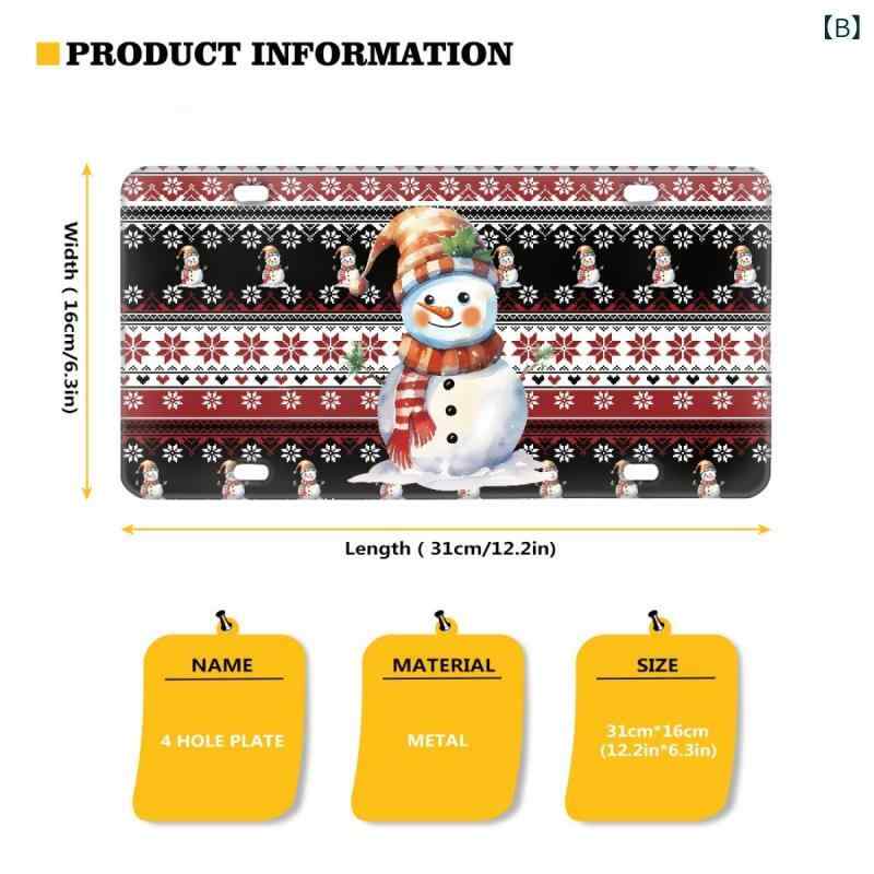 カー用品 ナンバープレート ガーリー クリスマス サンタクロース 雪の結晶 ピンク アルミ製 米国規格 おしゃれ かわいい
