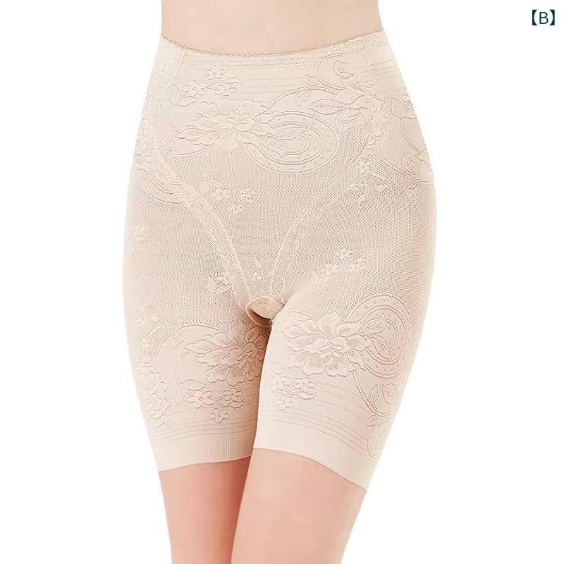 ガードル レディース ハイウエスト 体型補正 お腹引き締め ヒップアップ レース 透け防止 インナーショートパンツ 薄手 ナイロン素材 ブラック ベージュ