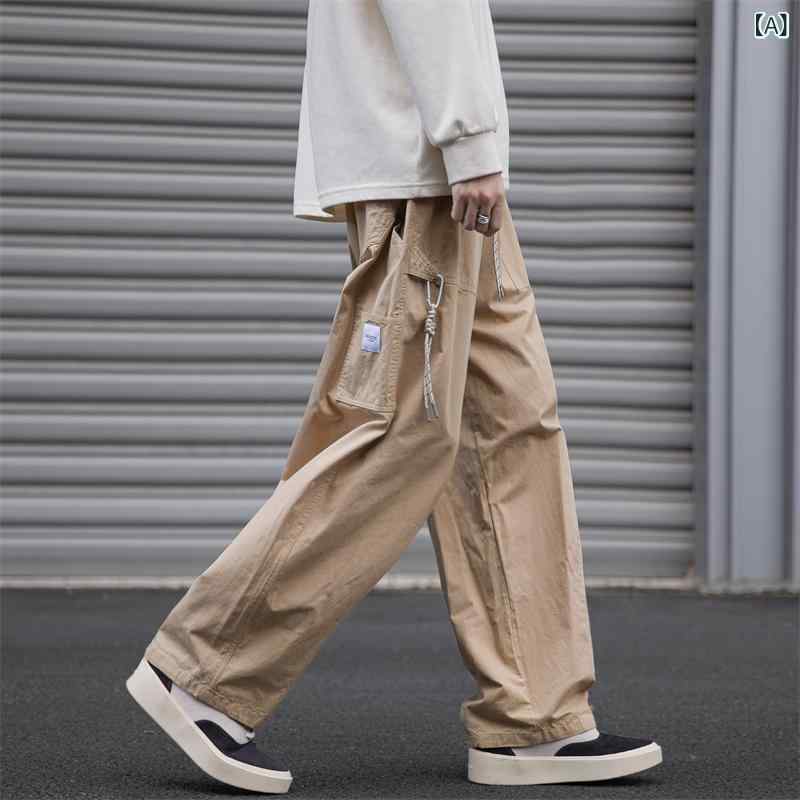 カーゴパンツ メンズ 春秋 日本風 レトロ トレンド 機能性 高機能 ワークテイスト ゆったり ワイド ストレート リラックスフィット カ..