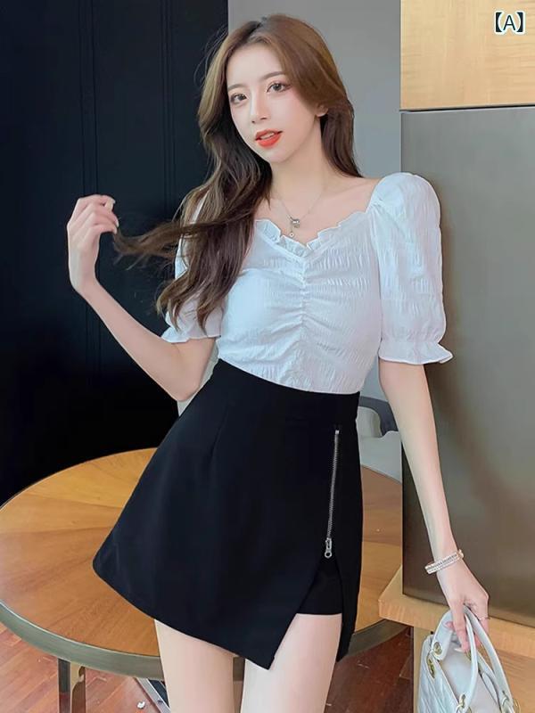 スカート 大きいサイズ レディース 春夏 プラスサイズ Aライン ハイウエスト ミニスカート ゆったり ル..