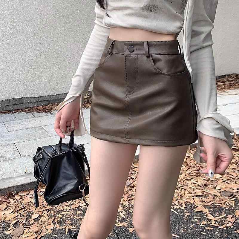 スカート レディース PUレザー ミニ丈 ハイウエスト タイト 細見え Aライン オフィス 通勤 エレガント ..