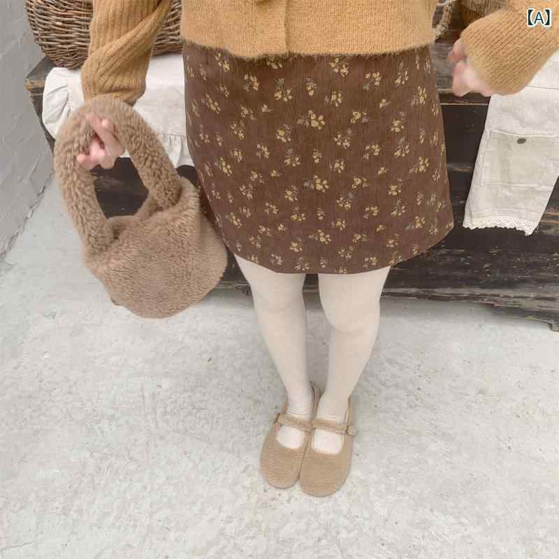 スカート レディース 小花柄 コーデュロイ ハイウエスト Aライン ショート丈 ミニ丈 秋冬 通勤 オフィス きれいめ 上品 フェミニン 3D柄 ポリエステル コーヒー ベージュ