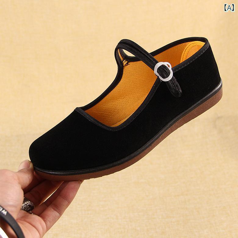 シューズ 女性用 フラット靴 キャンバス生地 通気性 黒 春夏 ぺたんこ オフィスワーク 通勤用 普段使い カジュアル ローカット ラウンドトゥ ゴムソール