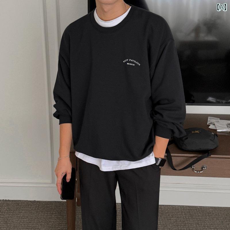 ・カテゴリ: スウェット・スタイル: 韓国・主な素材: 綿・適用シーン: カジュアル・柄: ロゴ・: プリント・フィット: ルーズフィット・加工: 防シワ加工・タイプ: プルオーバー・袖丈: 長袖・袖タイプ: ドロップショルダー・カラー展開: ブラック、ネイビー・サイズ展開: M、L、XL、XXL・対象: 若年層・対象性別: 男性・生地の重さ: 180-200g/m²