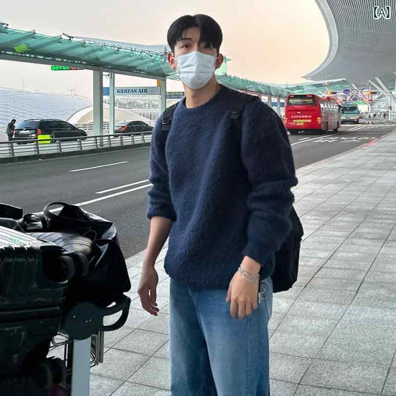 ・カテゴリ: ニット・タイプ: プルオーバー・スタイル: 韓国・主な素材: ウール・ネックライン: クルーネック・袖丈: 長袖・シルエット: ゆったり・厚み: 標準・: インターシャ・性別: メンズ・対象: 大人・カラー展開: ダークネイビー、オリーブイエロー・サイズ展開: M、L、XL、XXL