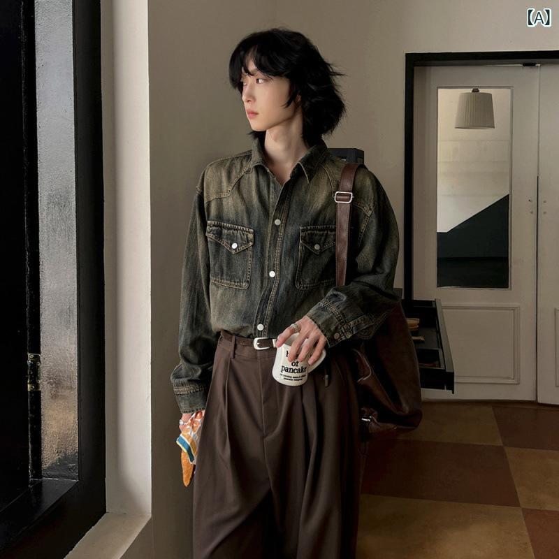 シャツ メンズ レトロ ヴィン...