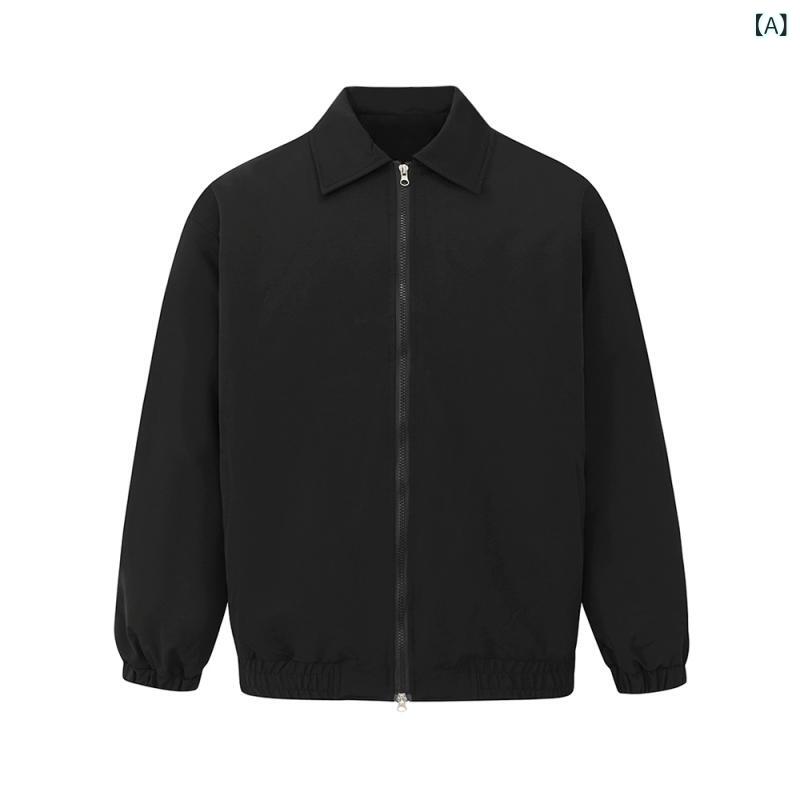 ジャケット メンズ ワークテイスト 中綿ブルゾン 襟付き 秋冬アウター 防寒 保温 ゆったり オーバーサイズ 韓国風 ストリート カジュアル シンプル