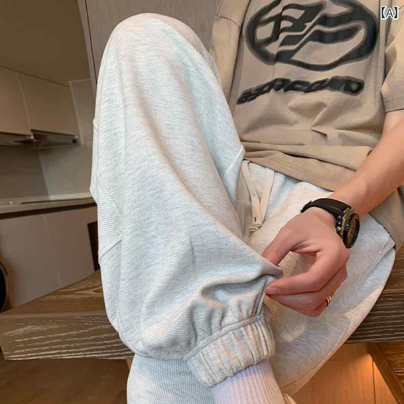 パンツ メンズ ジョガーパンツ アメリカン 切り替え スウェット 春夏 カジュアル 着回し ルーズフィット ドローストリング ポリエステル ストレッチ 無地 ロングパンツ グレー ブラック