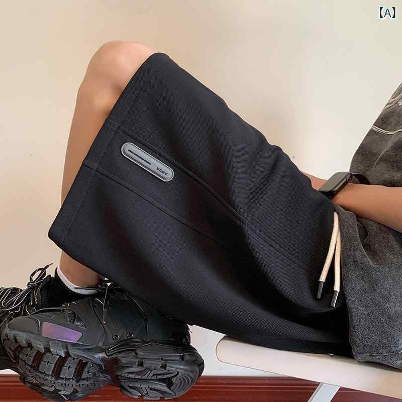 Rakuten - スウェットハーフパンツ メンズ ニット ヘビーウェイト ゆったり 大きいサイズ スポーツ カジュアル アメリカンカジュアル 夏 ストレート ドローコード付き ポリエステル