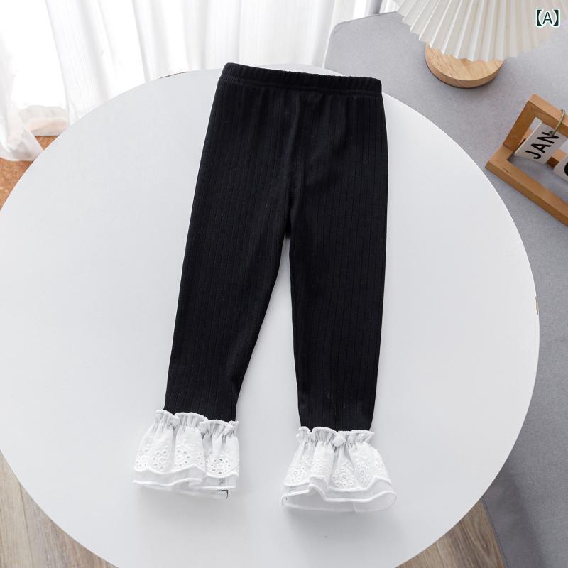 レギンス スパッツ 女の子 キッズ ベビー 女児 春秋 外履き 普段使い デイリー カジュアルパンツ 韓国風 ファッション おしゃれ かわいい ロング丈 伸縮性 綿素材 ボトムス 長ズボン