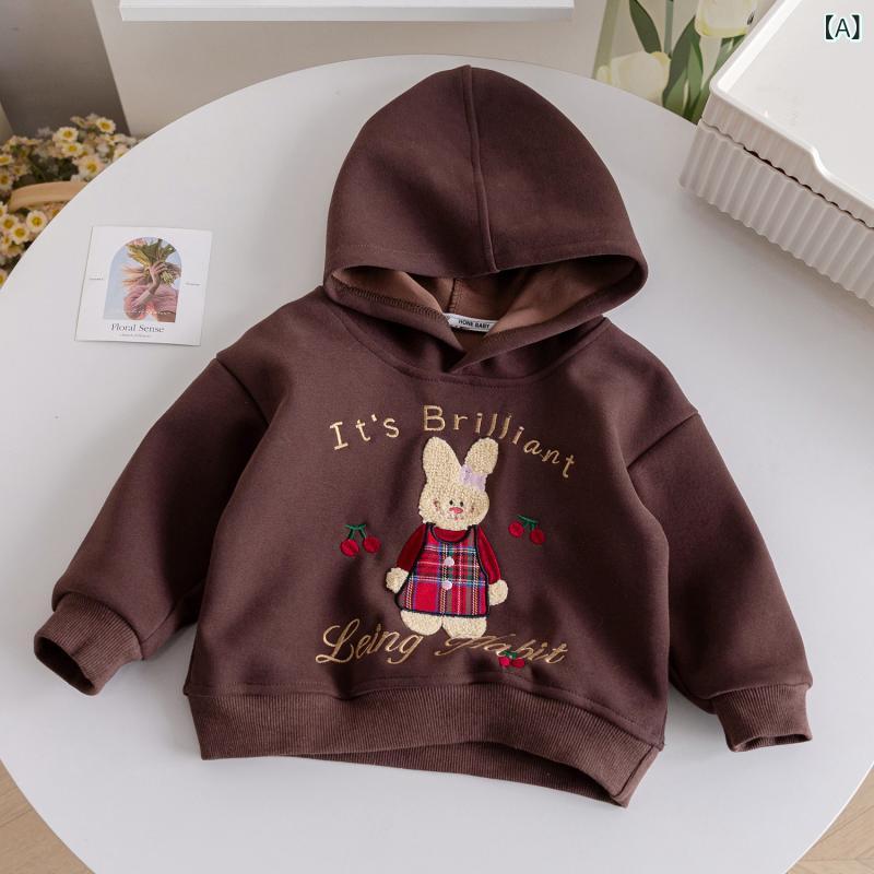 パーカー キッズ 女の子 フード付き 長袖 コットン カジュアル 韓国風 カートゥーン プリント おしゃれ..