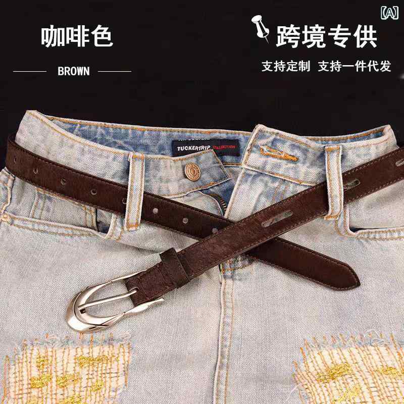 ベルト メンズ 本革 牛革 一枚革 レザー ハラコ 針バックル 不規則デザイン カジュアル ビジネス 高級..