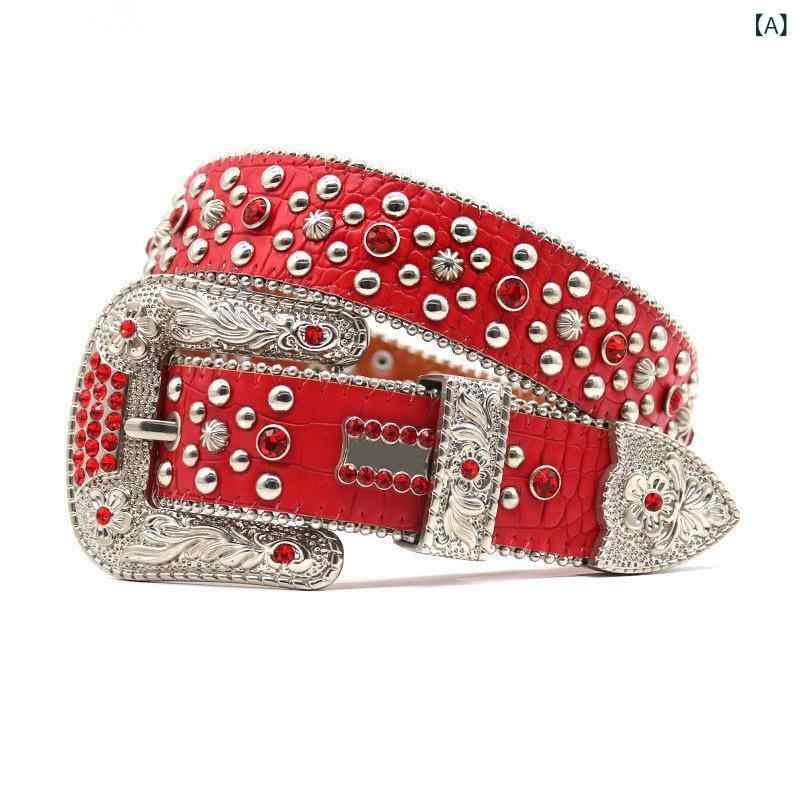 ベルト レディース ラインストーン スタッズ キラキラ PUレザー ピンバックル デイジーモチーフ おしゃれ カジュアル ファッション 通勤