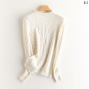 ニット レディース セーター 女性用 秋冬 モックネック カシミヤ プルオーバー ショート丈 クロップド丈 スリムフィット 細身 高級感 柔らかい 肌触り アー...