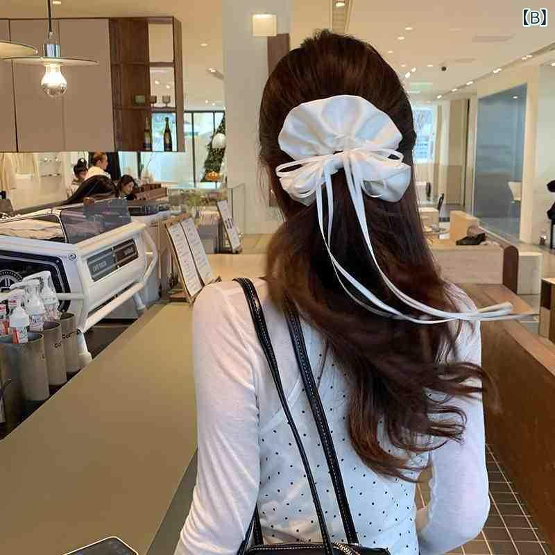 ヘアゴム レディース シュシュ サテン リボン バレエ風 蝶結び ボリューム 髪飾り ...