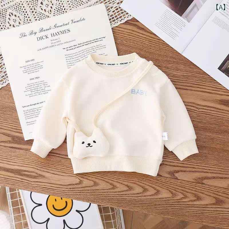 キッズ ベビー 女の子 スウェット トレーナー 長袖 丸首 プルオーバー アルファベット キャラクター柄 綿 コットン ポリエステル裏地 カジュアル 普段着 秋冬 トップス アイボリー ピンク グリーン