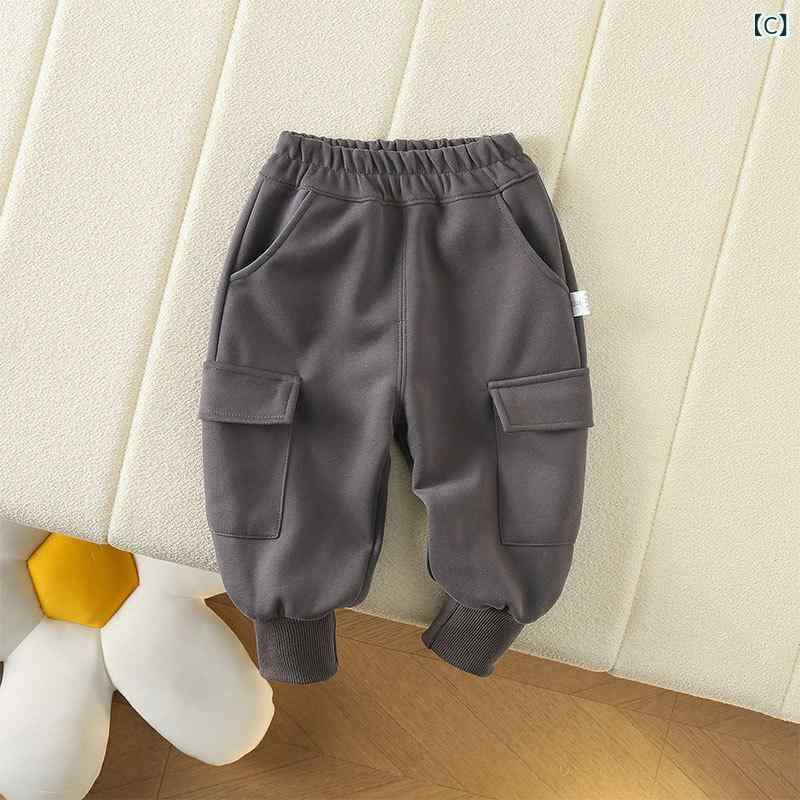 スウェットパンツ ベビー 幼児 カジュアル ボトムス ゆったり 韓国風 おしゃれ トレンド 外出着 パッチポケット 綿 長ズボン 春夏 普段使い 動きやすい ブラック パープル グレー