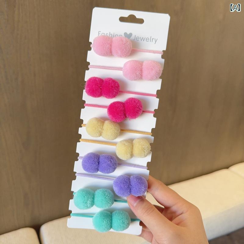 ヘアゴム キッズ 子供用 10点セット ヘアアクセサリー ポンポン 髪留め 髪飾り 伸...