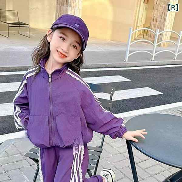 キッズ 女の子 幼児 児童 秋 韓国風 おしゃれ かわいい レース 切り替え カジュアル セットアップ ロングスリーブ パンツ ポリエステル リラックス 普段使い お出かけ