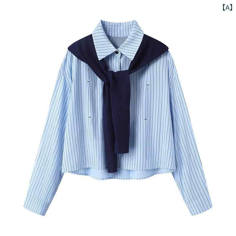 ・カテゴリ: シャツ・スタイル: 日韓カジュアル・主な素材: ポリエステル30%～70%・ネックライン: シャツ襟・袖丈: 長袖・袖タイプ: レギュラー袖・柄: ストライプ、チェック・カラー展開: ブルー、ピンク・サイズ展開: S、M、L・フィット: ゆったり・着丈: 普通丈・: 開襟・前立て: シングルボタン