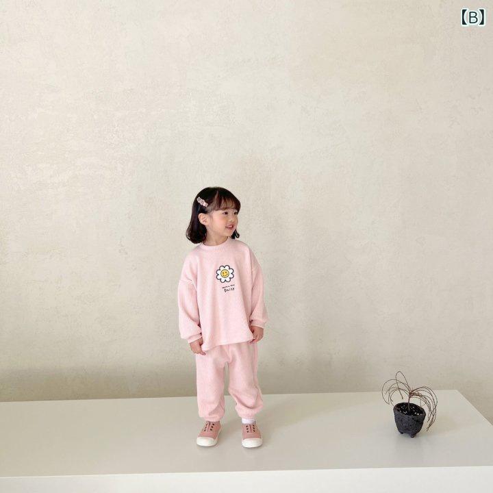 キッズ 女の子 韓国風 春夏 ルームウェア パジャマ 部屋着 上下セット プルオーバ...