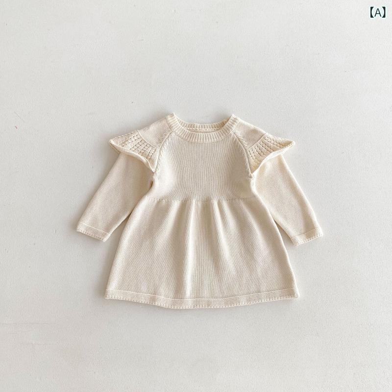 ワンピース 女の子 ベビー キッズ 韓国風 ニット セーター プリンセスドレス おしゃれ かわいい 普段使..
