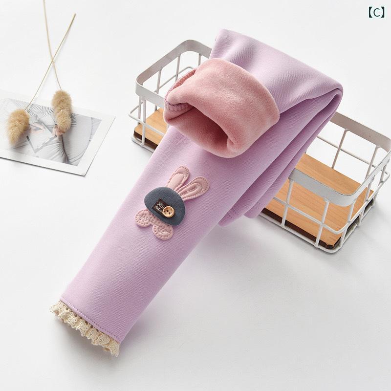 narukiのレギンス 女の子 キッズ 女児 ベビー 裏起毛 厚手 あったか 防寒 保温 フリース コットン 綿 ロング丈 長ズボン 中ウエスト 伸縮性 外出着 普段使い 通園 通学 秋冬 韓国風 シンプル カジュアル｜アングル3