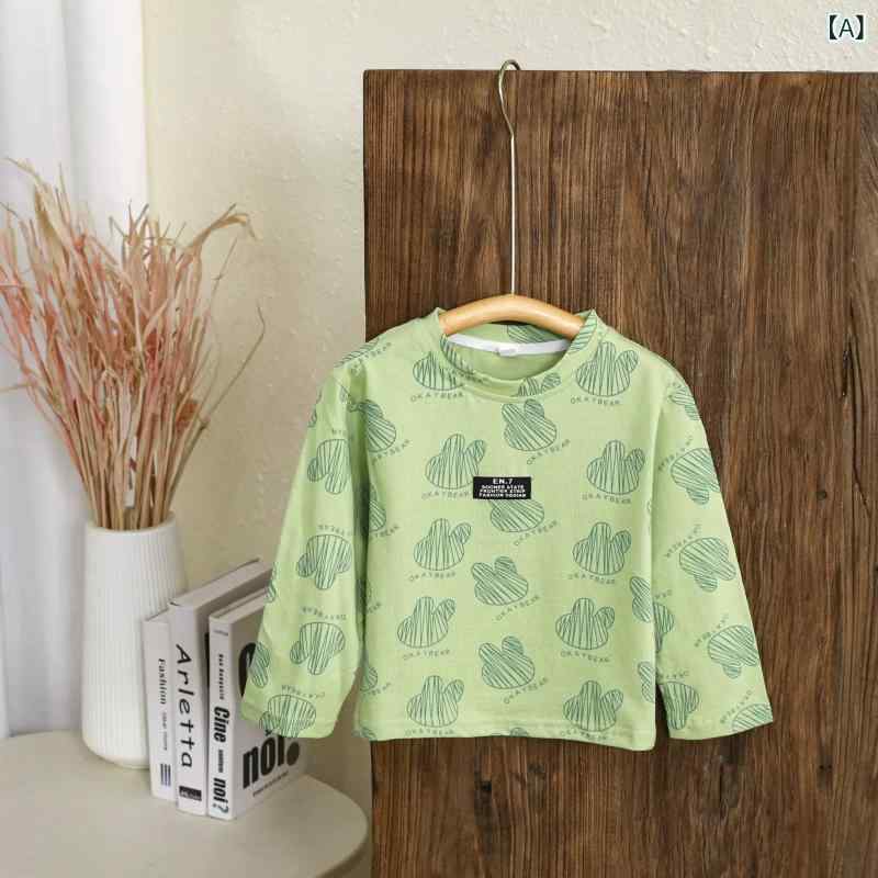 ・主な素材: 綿90% ・スタイル: 韓国 ・性別: 女の子 ・対象年齢: 3～8歳 ・袖丈: 長袖 ・柄: 動物、無地、カートゥーン ・生地加工: 柔軟加工 ・要素: アルファベット、可愛い、トレンド ・カラー展開: ピンク（裏起毛）、ベージュ（裏起毛）、グリーン ・サイズ展開: 90cm、100cm、110cm、120cm、130cm