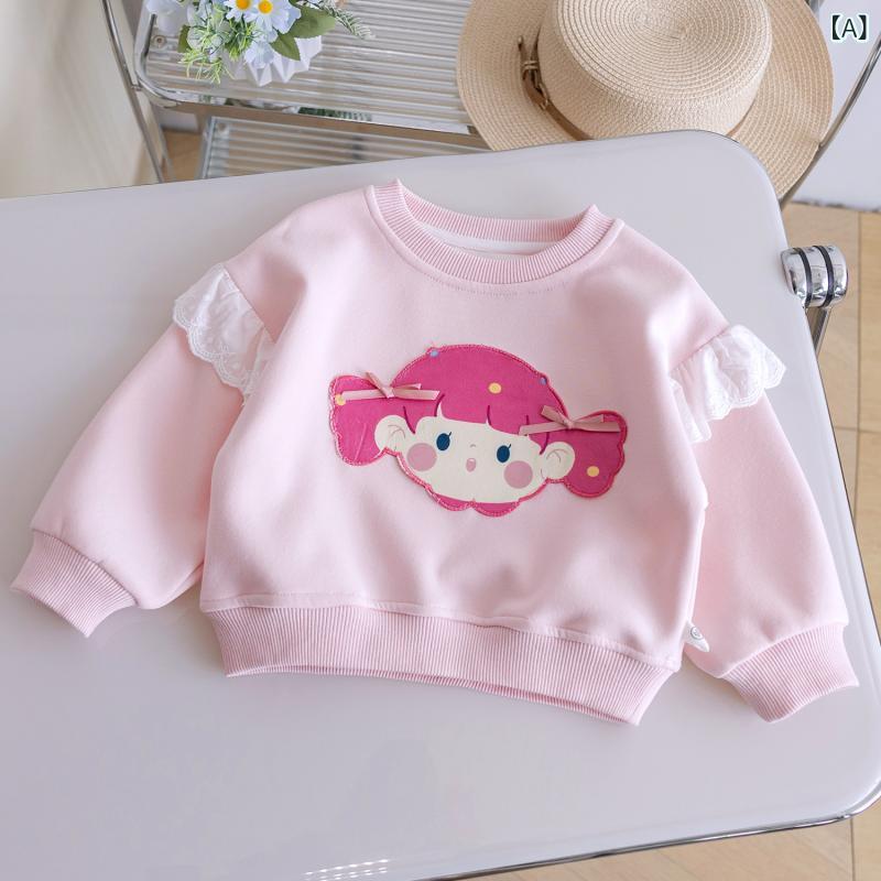 ガールズ スウェット トレーナー キャラクター リボン フリル 韓国風 かわいい ガーリー プリンセス 綿..