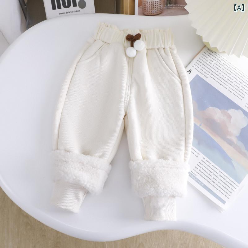 パンツ 女の子 子供用 ベビー 秋冬 裏起毛 スウェット ロング 厚手 あったか 防寒 保温 やわらか ソフ..