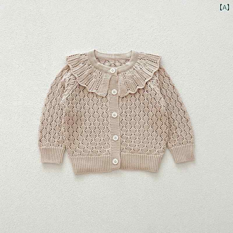 カーディガン ベビー 女の子 ニット 長袖 前開き トップス アウター 綿 コットン ...