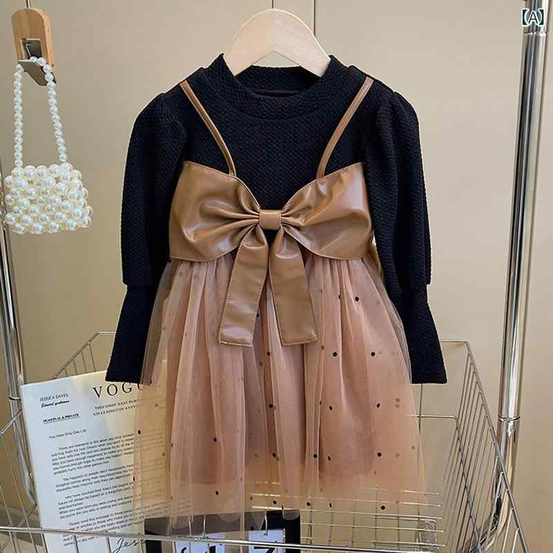 ワンピース キッズ 女の子 秋冬 裏起毛 厚手 韓国風 プリンセスドレス フォーマル 発表会 セレモニー ..