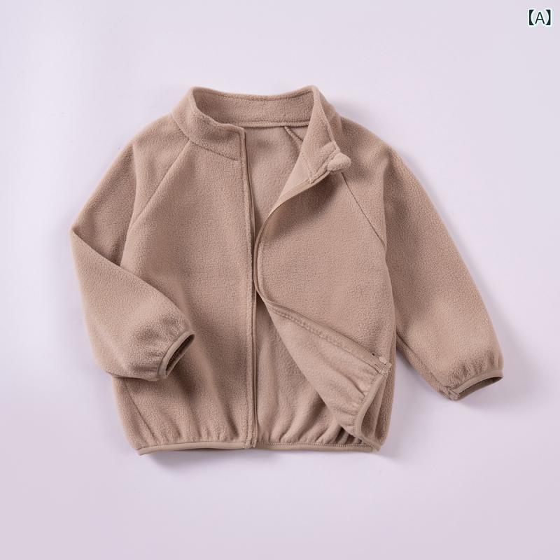 キッズアウター 男の子 女の子 男女兼用 フリース ジップアップ ジャケット 厚手 裏起毛 暖かい 柔らかい 保温性 普段使い カジュアル 春秋